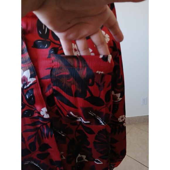 ZARA Basic Women's Floral Chiffon Long Sleeve Button Up Shirt S Multicolor Relax - Picture 7 of 14